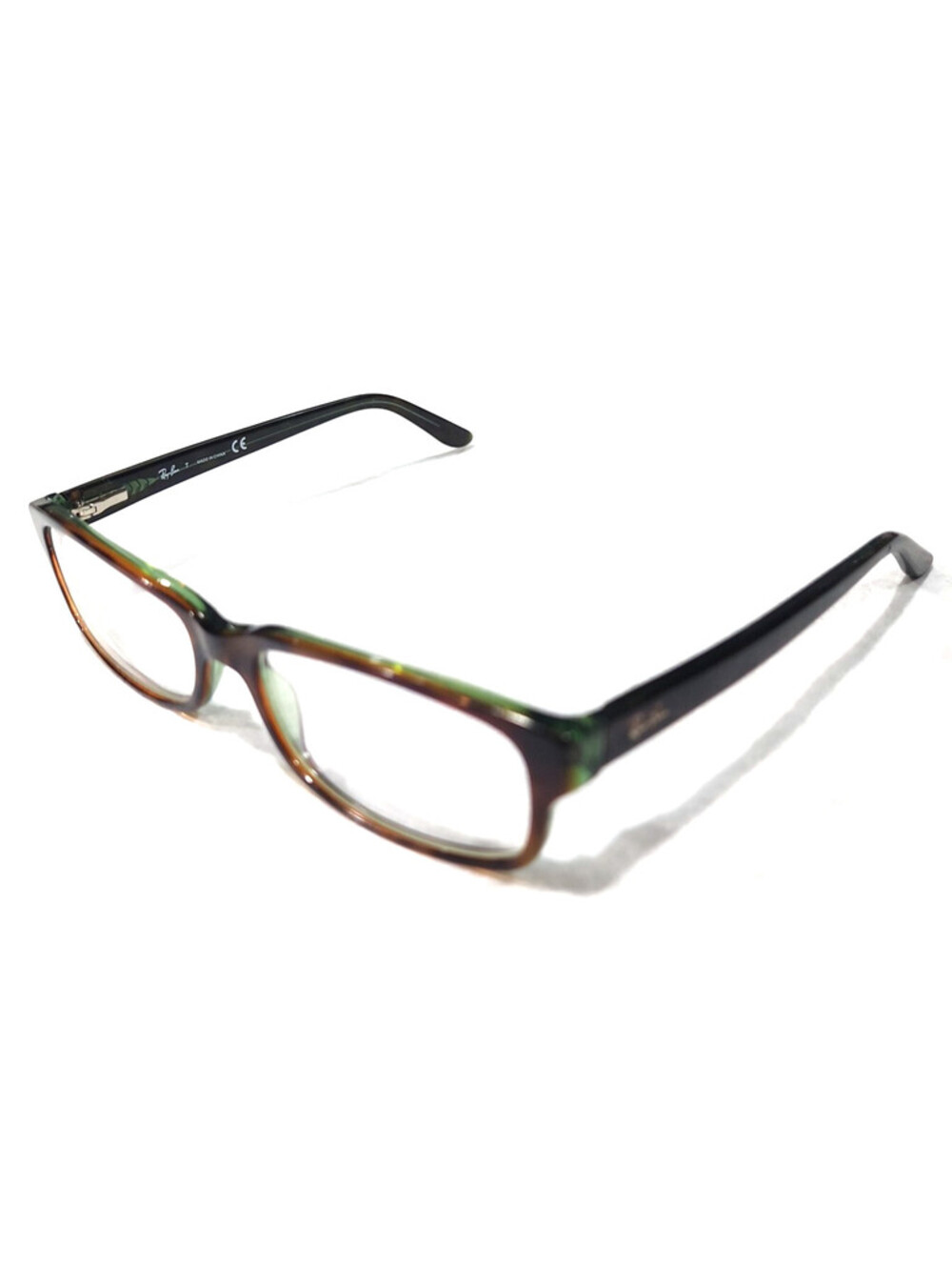 Ray Ban RB5187 2445 Tortoise Green Rectangle Eyeglasses 52-16 140 SA